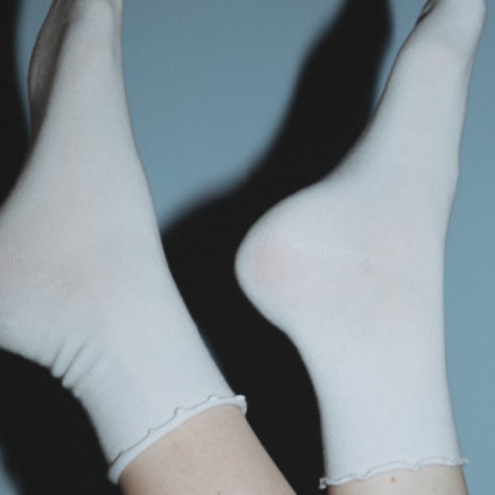 White ruffled socks
